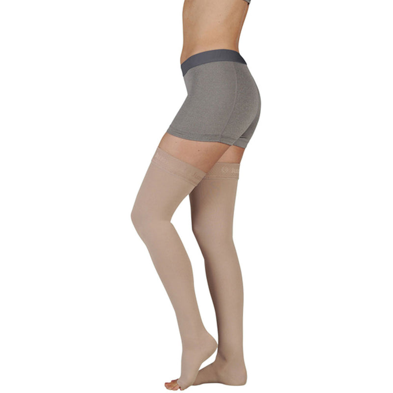Juzo 2001 Petite Thigh High Stocking w/ Silicone Border-Size IV-BLK