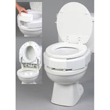 Ableware 725680000 Secure-Bolt Hinged Elevated Toilet Seat-Standard