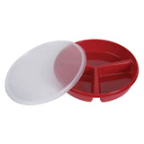 Ableware 745270004 Partitioned Red Scoop Dish W/ Lid by Maddak