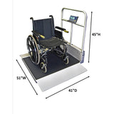 Befour MX490D Extra Deep Dual Ramp Folding Wheelchair Scale with Handrail