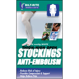 Bilt Rite 10-73000-2X Anti-Embolism Stockings Thigh High Open-White-2X