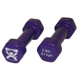 CanDo 10-0551-2 Vinyl Coated Dumbbell-2 lb-Violet-Pair