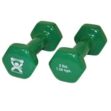 CanDo 10-0552-2 Vinyl Coated Dumbbell-3 lb-Green-Pair