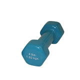 CanDo 10-0553-1 Vinyl Coated Dumbbell-4 lb-Light Blue-Each