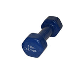 CanDo 10-0554-1 Vinyl Coated Dumbbell-5 lb-Blue-Each