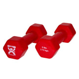 CanDo 10-0555-2 Vinyl Coated Dumbbell-6 lb-Red-Pair