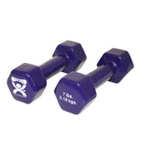 CanDo 10-0556-2 Vinyl Coated Dumbbell-7 lb-Purple-Pair