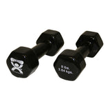 CanDo 10-0557-2 Vinyl Coated Dumbbell-8 lb-Black-Pair