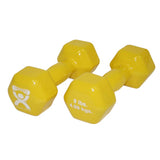 CanDo 10-0558-2 Vinyl Coated Dumbbell-9 lb-Yellow-Pair