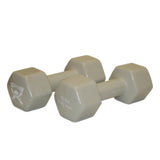 CanDo 10-0560-2 Vinyl Coated Dumbbell-15 lb-Silver-Pair