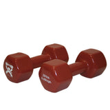 CanDo 10-0561-2 Vinyl Coated Dumbbell-20 lb-Brown-Pair