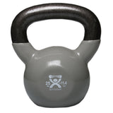 CanDo 10-3196 Vinyl Coated Kettlebell-Silver-25 lb