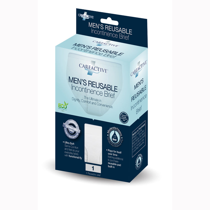 CareActive 6255-5-WHT Mens Reusable Incontinence Brief-2X-1/Pack