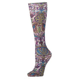 Celeste Stein Womens 18" Trouser Sock-Purple Versache