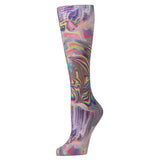 Celeste Stein Womens 18" Trouser Sock-Purple Oilescent
