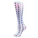 Celeste Stein Womens 10" Ankle Sock-Grey Diamonds