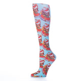 Celeste Stein Womens 10" Ankle Sock-Pixel Rudolph