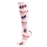 Celeste Stein Womens 8-15 mmHg Compression Sock-Beige Horses
