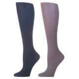 Celeste Stein Womens 15-20 mmHg Compression Sock-Navy Gray (2 Pack)