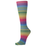 Celeste Stein Womens 8-15 mmHg Compression Sock-Mixed Stripes