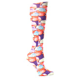 Celeste Stein Womens 15-20 mmHg Compression Sock-Purple Cupcakes