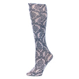 Celeste Stein 20-30 mmHg Compression Sock-Victorian Damask on Grey