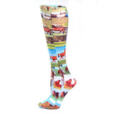 Celeste Stein Womens 20-30 mmHg Compression Sock-Regular-Horse Collage