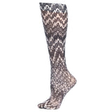 Celeste Stein 20-30 mmHg Compression Sock-Black White Fleur Missoni