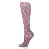 Celeste Stein Womens 20-30 mmHg Compression Sock-Mauve Paisley