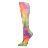 Celeste Stein Womens 20-30 mmHg Compression Sock-Watercolor Tiles
