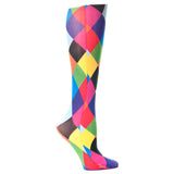 Celeste Stein Womens 20-30 mmHg Compression Sock-Harlequin