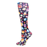 Celeste Stein Womens 8-15 mmHg Compression Sock-Queen-Bedazzled Black