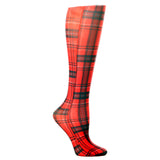 Celeste Stein Womens 15-20 mmHg Compression Sock-Queen-Rouge Plaid