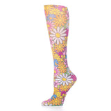 Celeste Stein 15-20 mmHg Compression Sock-Queen-Colorful Daisies