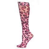 Celeste Stein 8-15 mmHg Compression Sock-Queen-Pink Cheetah Heart