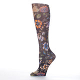 Celeste Stein 20-30 mmHg Compression Sock-Queen-Prairie Flowers Black