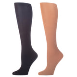 Celeste Stein 20-30 mmHg Compression Sock-Queen-Nude Black (2 Pack)