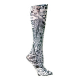 Celeste Stein Womens Compression Sock-Black Paisley Fountain