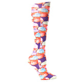 Celeste Stein Womens Compression Sock-Purple Cupcakes