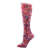 Celeste Stein Womens Compression Sock-Fall Paisley Brown