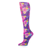 Celeste Stein Womens Compression Sock-Navy Daisy