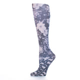 Celeste Stein Womens Compression Sock-Climbing Roses Black