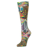 Celeste Stein Womens Compression Sock-Black Oilescent