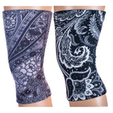 Celeste Stein Knee Support Set-Black Paisley Fountain & Black Calypso