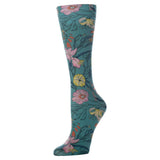 Celeste Stein Sock-Turquoise Lilies