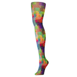 Celeste Stein Womens Tights-Watercolor Tiles