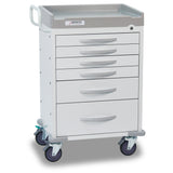 Detecto RC333369WHT Rescue General Purpose Cart-6 White Drawers