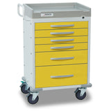 Detecto RC333369YEL Rescue Isolation Medical Cart-6 Yellow Drawers