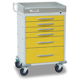 Detecto RC333369YEL Rescue Isolation Medical Cart-6 Yellow Drawers