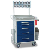 Detecto RC33669BLU-L Loaded Rescue Anesthesiology Cart-5 Blue Drawers